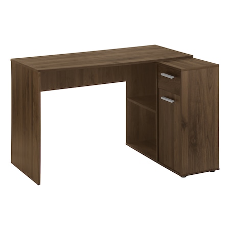 Monarch Specialties Computer Desk, Home Office, Corner, Storage Drawers, 46 in.L, L Shape, Work, Laptop, Walnut Laminate I 7348